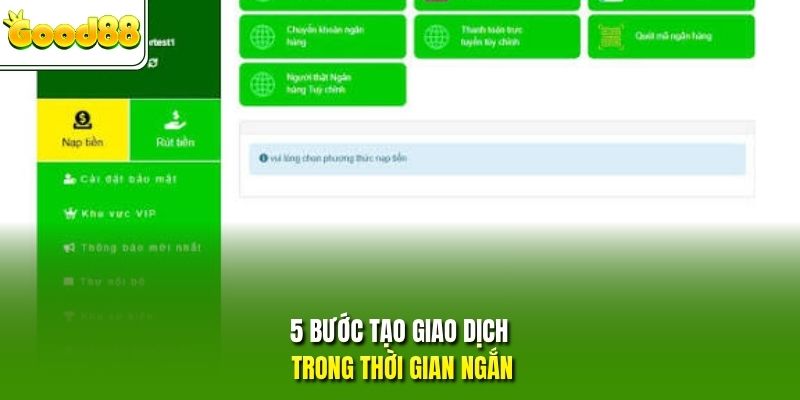 5 bước tạo giao dịch trong thời gian ngắn